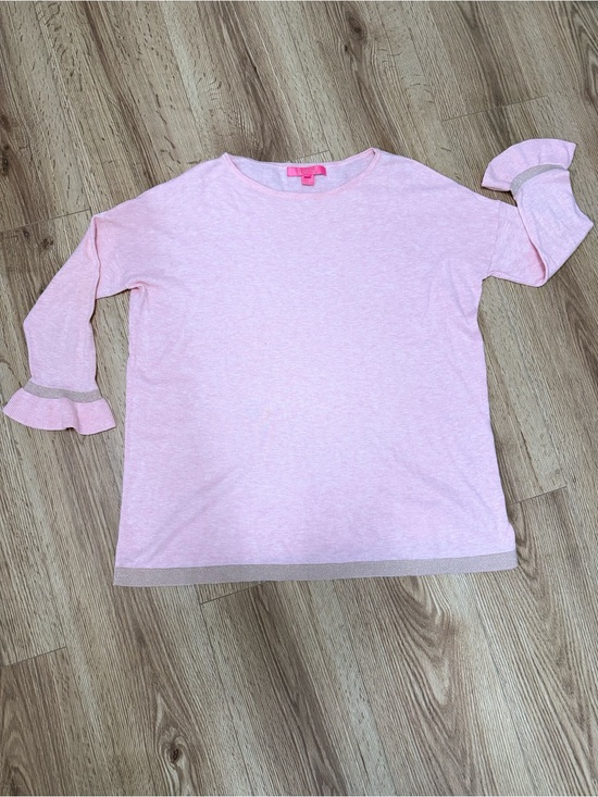 Lilly Pulitzer Tops - Lilly Pulitzer Pink Ruffle Sleeve Knit Top
